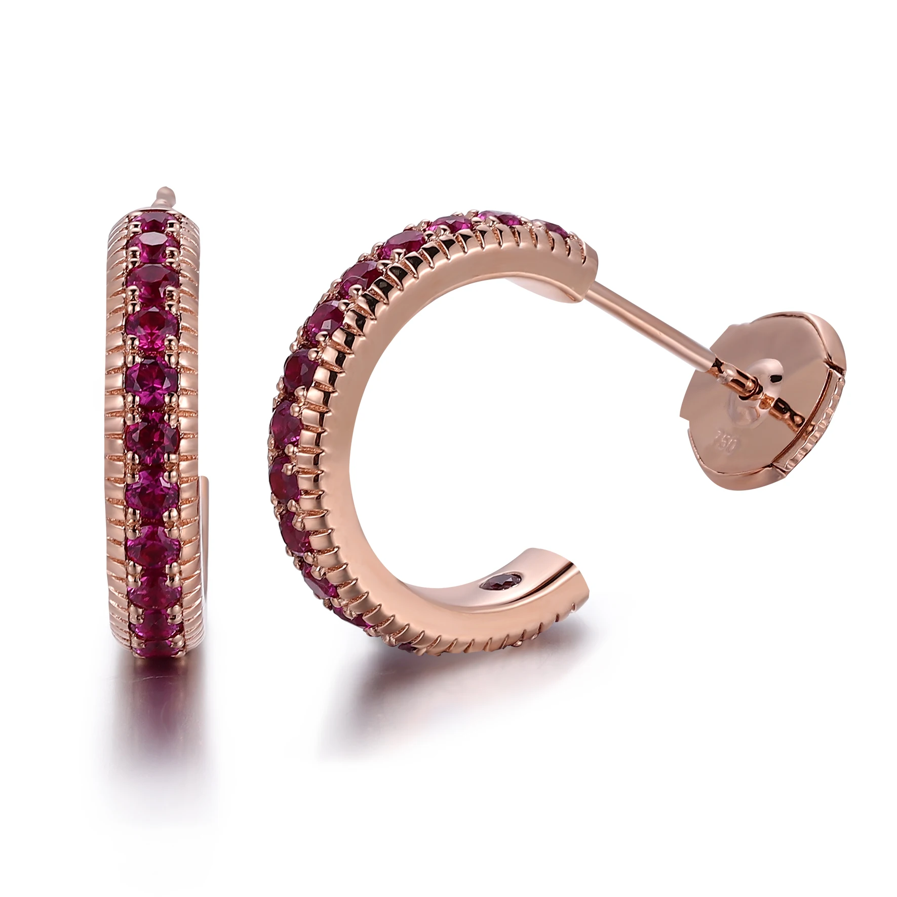 Provence 18K Rose Gold Milgrain Hoop Earrings With 1.8mm Round Natural Ruby For Women Classic Higgies Earrings Birthday Gift
Provence 18K Rose Gold Milgrain Hoop Earrings With 1.8mm Round Natural Ruby For Women Classic Higgies Earrings Birthday Gift