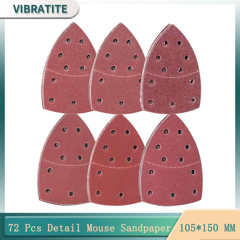 105*150 MM Detail Mouse Sandpaper Kit 72 Pcs 40-240 Grits Hook and Loop Mouse Sanding Paper for Multi-Sanders Assorted For Grind
105*150 MM Detail Mouse Sandpaper Kit 72 Pcs 40-240 Grits Hook and Loop Mouse Sanding Paper for Multi-Sanders Assorted For Grind