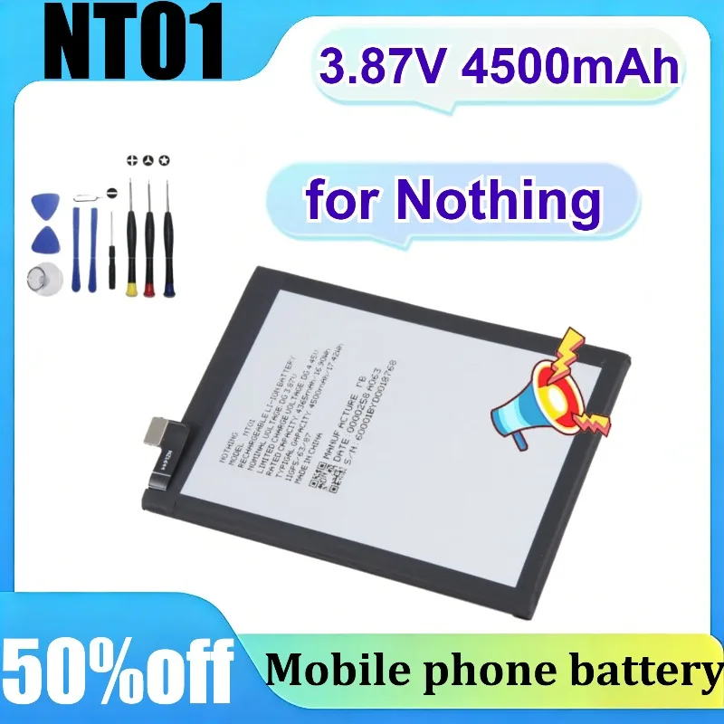 Аккумулятор NT01 для Nothing Phone 1 One, сменный, высокой емкости, 3.87В, 4500мАч, для мобильного телефона
Аккумулятор NT01 для Nothing Phone 1 One, сменный, высокой емкости, 3.87В, 4500мАч, для мобильного телефона