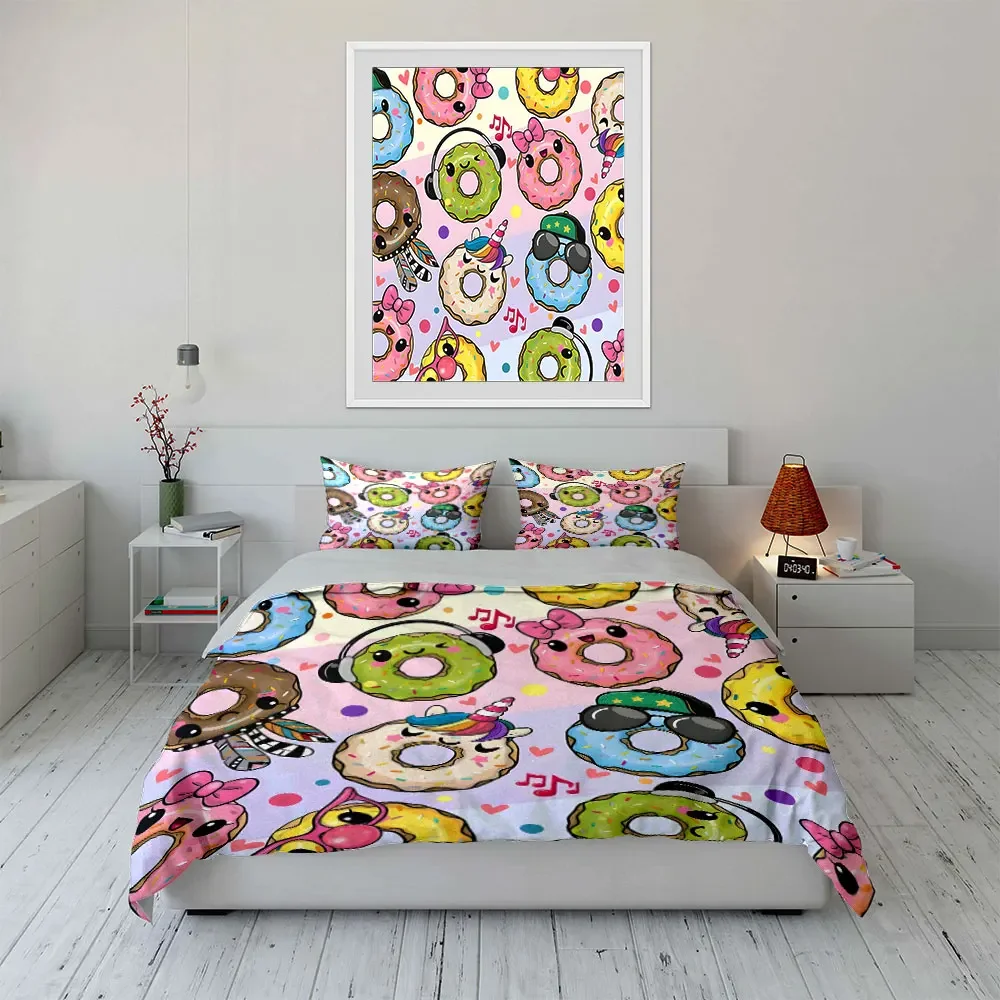 Cartoon Donut Design Home Decor Multiple sizes kid's and adults' bedroom Exquisite 3PC bedding set, gift
Cartoon Donut Design Home Decor Multiple sizes kid's and adults' bedroom Exquisite 3PC bedding set, gift