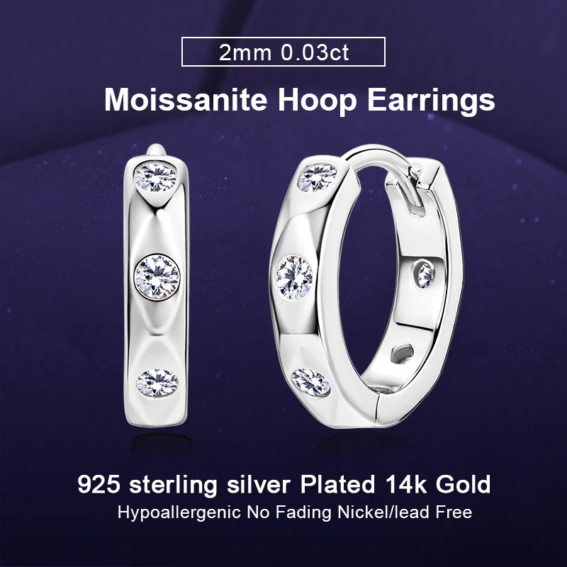 IOGOU 2mm Moissanite Diamond Hoop Huggie Earrings for Women Silver 925 Irregular Small Hoops Baroque Style Earrings Fine Jewelry
IOGOU 2mm Moissanite Diamond Hoop Huggie Earrings for Women Silver 925 Irregular Small Hoops Baroque Style Earrings Fine Jewelry