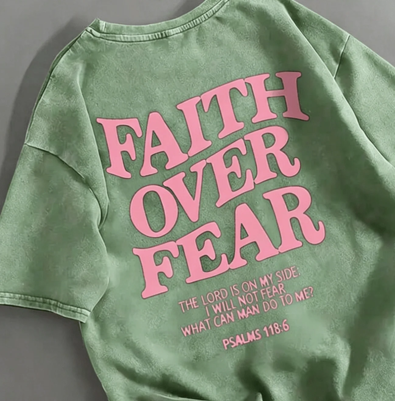 Faith Over Fear Bible Verse T-Shirt Psalms 118:6 Inspirational Graphic Tee Soft Vintage Washed Cotton Round Neck Casual Top
Faith Over Fear Bible Verse T-Shirt Psalms 118:6 Inspirational Graphic Tee Soft Vintage Washed Cotton Round Neck Casual Top