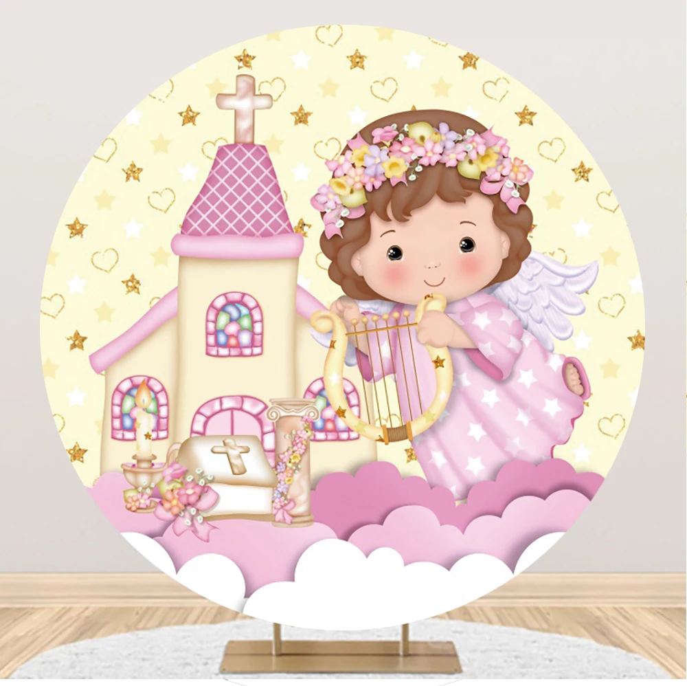 Laeacco Girl Baptism Circle Backdrop Cartoon Castle Bible First Holy Communion Decor Baby Shower Portrait Photography Background
Laeacco Girl Baptism Circle Backdrop Cartoon Castle Bible First Holy Communion Decor Baby Shower Portrait Photography Background