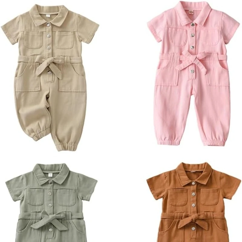 Girls' Solid Jumpsuits Toddler Casual Romper with Belt and Pockets Little Girls Summer Long Pants Overalls Outfits
Girls' Solid Jumpsuits Toddler Casual Romper with Belt and Pockets Little Girls Summer Long Pants Overalls Outfits