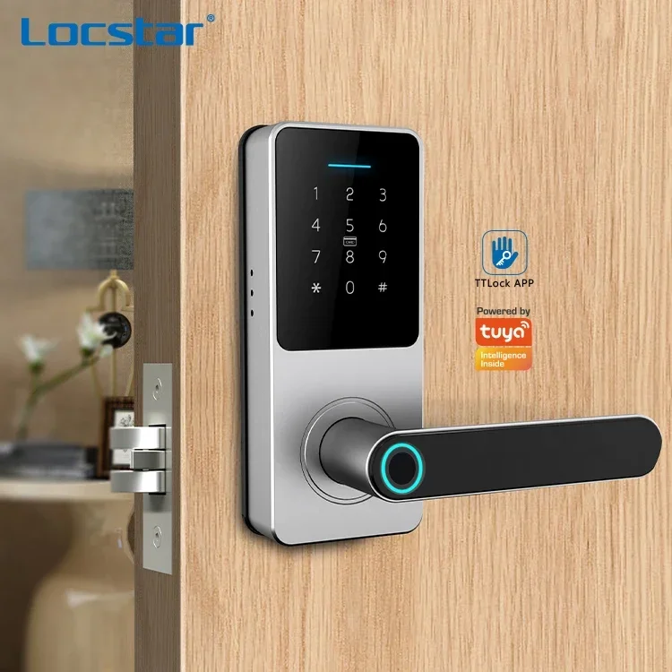 Locstar Single Latch Smart Electronic Keypad Tuya Smart Lock With Handle For Home Security
Locstar Single Latch Smart Electronic Keypad Tuya Smart Lock With Handle For Home Security