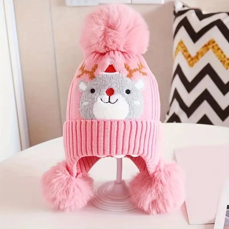 Kids Christmas Beanie - Thickened Winter Cap with Ear Flaps, Cartoon Pattern Holiday Hat for Boys & Girls
Kids Christmas Beanie - Thickened Winter Cap with Ear Flaps, Cartoon Pattern Holiday Hat for Boys & Girls