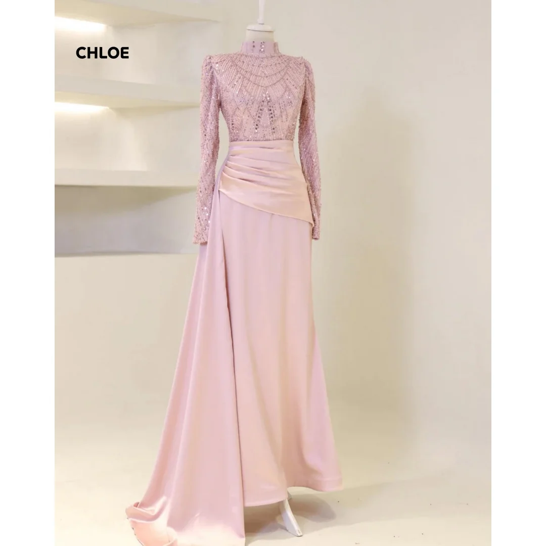 Round Neck Elegant Party Dresses Luxury 2025 Luxury Evening Dress Custom Made Line A Long Sleeves Ball Gown Dress Robe Soiree 
Round Neck Elegant Party Dresses Luxury 2025 Luxury Evening Dress Custom Made Line A Long Sleeves Ball Gown Dress Robe Soiree