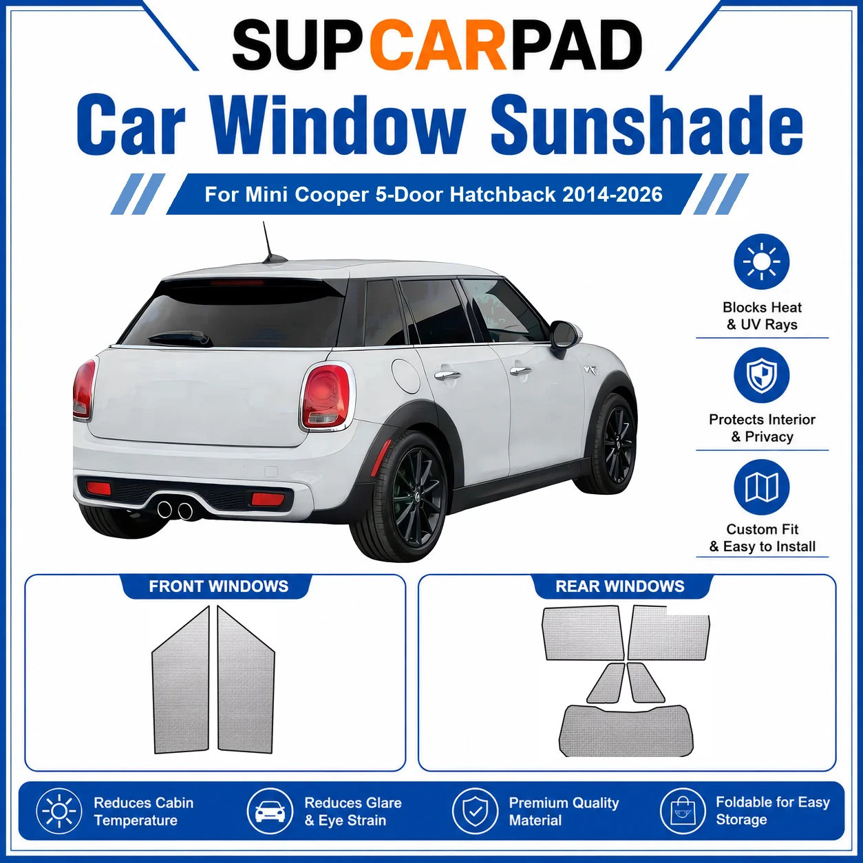 For Mini - Mini Cooper 5-Door Hatchback 2014-2026 Full Set Car Window Sunshades UV Block Privacy Heat Insulated Foldable Car Cur
For Mini - Mini Cooper 5-Door Hatchback 2014-2026 Full Set Car Window Sunshades UV Block Privacy Heat Insulated Foldable Car Cur
