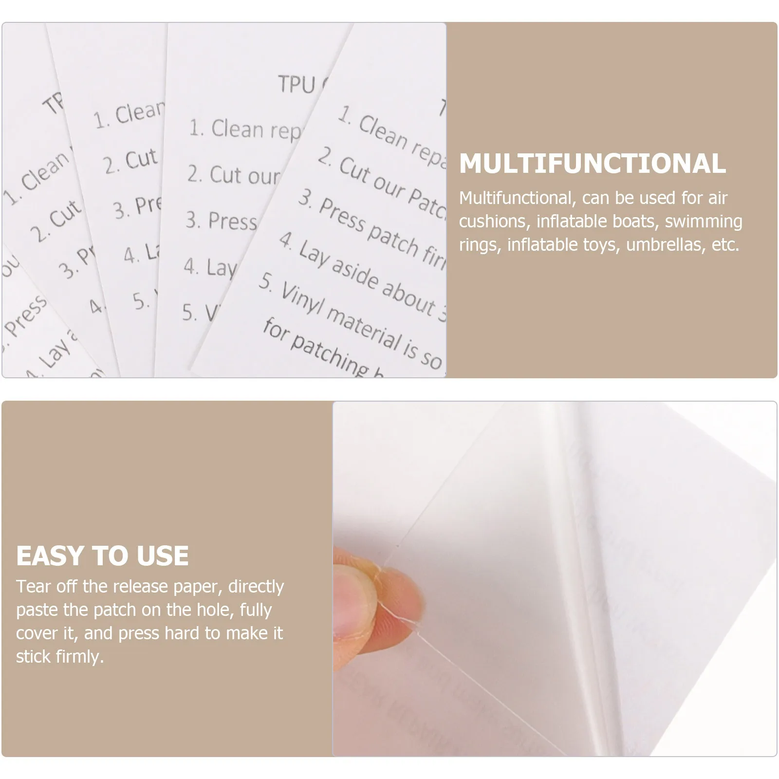 25pcs Tent Repair Patch Tpu Self-Adhesive Sturdy Waterproof Mend Tape For Inflatable Kayaks Swim Ring Raincoat Outdoor Gear
25pcs Tent Repair Patch Tpu Self-Adhesive Sturdy Waterproof Mend Tape For Inflatable Kayaks Swim Ring Raincoat Outdoor Gear