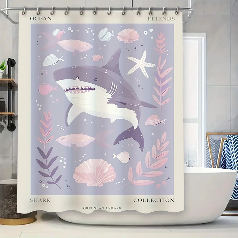 Ocean Friends Shark Bath Curtain Collection Purple Fish Seashell Decor Shower Curtains for Home Decor (Standard Size)
Ocean Friends Shark Bath Curtain Collection Purple Fish Seashell Decor Shower Curtains for Home Decor (Standard Size)