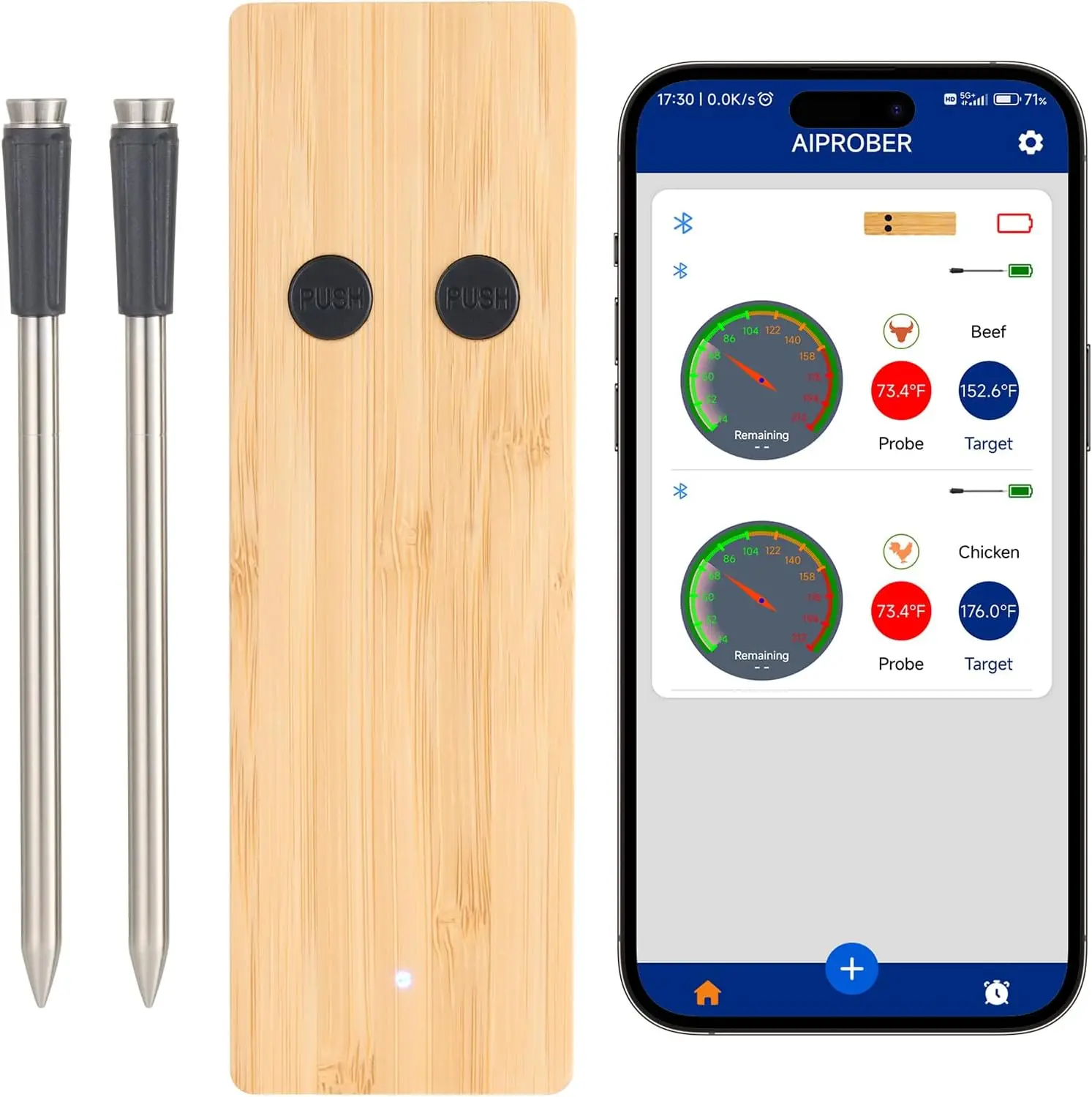 Беспроводной термометр для мяса, беспроводной Bluetooth-термометр для мяса диапазона 500 футов, цифровой термометр для приготовления мяса
Беспроводной термометр для мяса, беспроводной Bluetooth-термометр для мяса диапазона 500 футов, цифровой термометр для приготовления мяса
