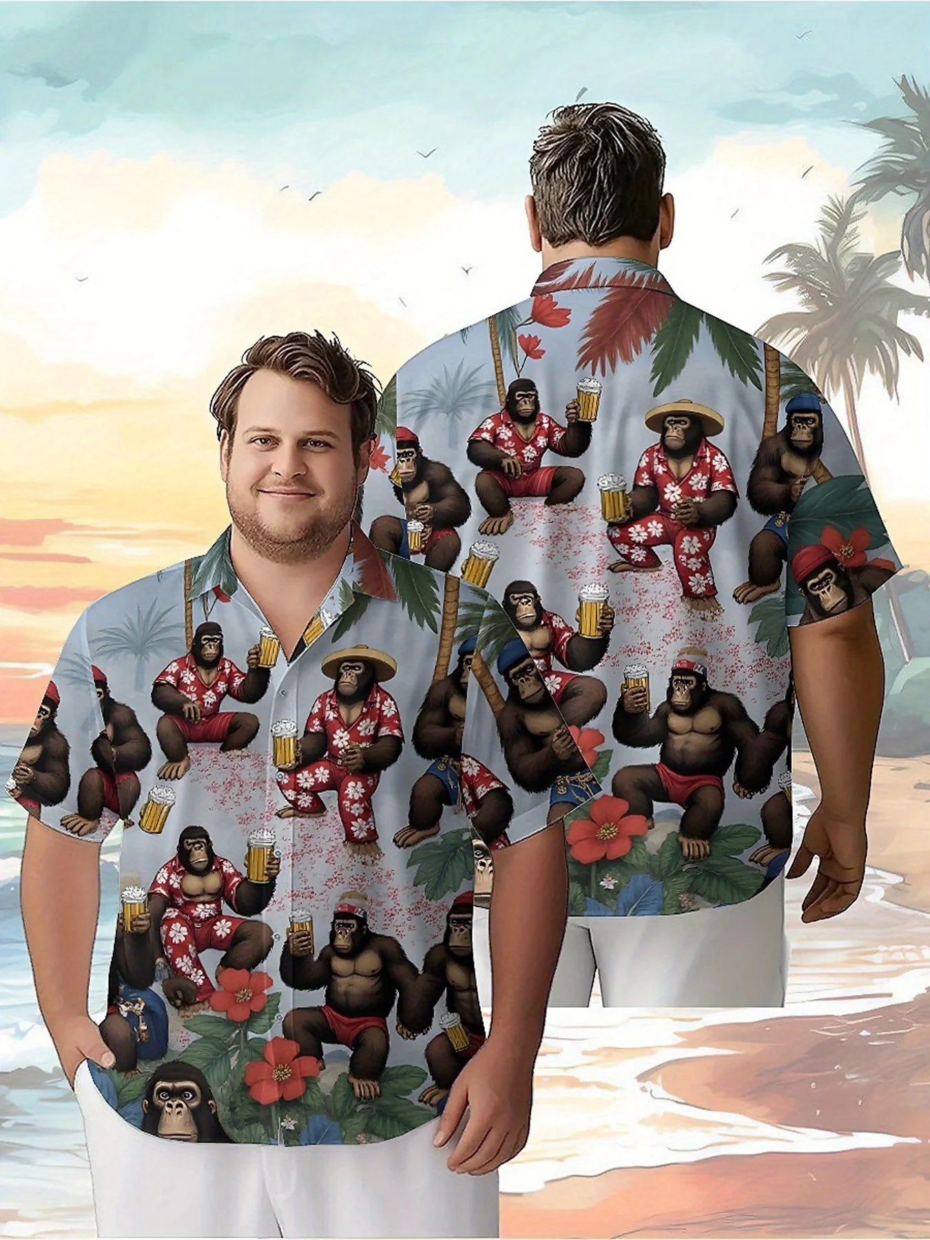Men's Plus Size Hawaiian Shirts Tropical Party Monkey Pattern,New Summer Fashion Tops,Hip Hop Streetwear
Men's Plus Size Hawaiian Shirts Tropical Party Monkey Pattern,New Summer Fashion Tops,Hip Hop Streetwear