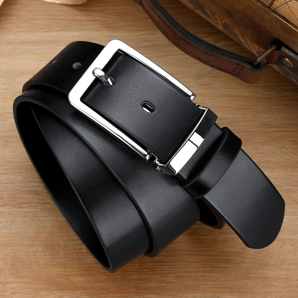 Top-grain leather belt with silver buckle, business casual versatile waistband
Top-grain leather belt with silver buckle, business casual versatile waistband