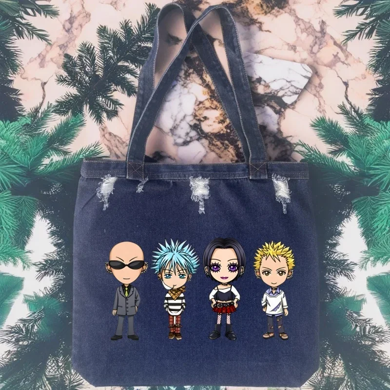 Black Stones NANA Osaki Anime Unisex Denim Tote Handbags Large Capacity Lightweight Satchel Versatile Jeans Shoulder Bags 
Black Stones NANA Osaki Anime Unisex Denim Tote Handbags Large Capacity Lightweight Satchel Versatile Jeans Shoulder Bags