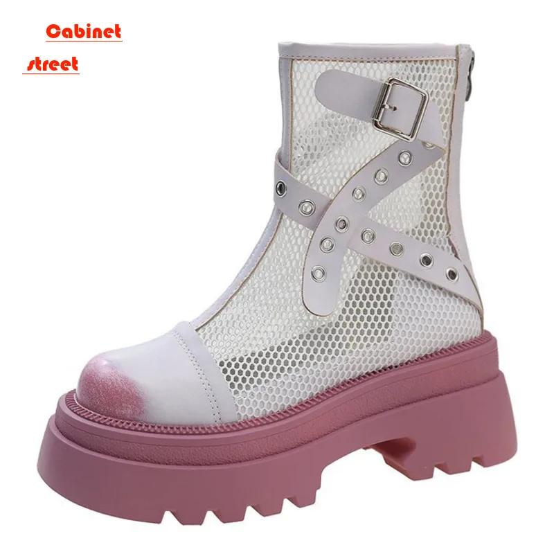 Hollow Women Autumn Boots Women's Summer Thin Breathable Mesh Single 2024 New Belt Buckle Thick Soled Heel Ankle Shoes Female
Hollow Women Autumn Boots Women's Summer Thin Breathable Mesh Single 2024 New Belt Buckle Thick Soled Heel Ankle Shoes Female