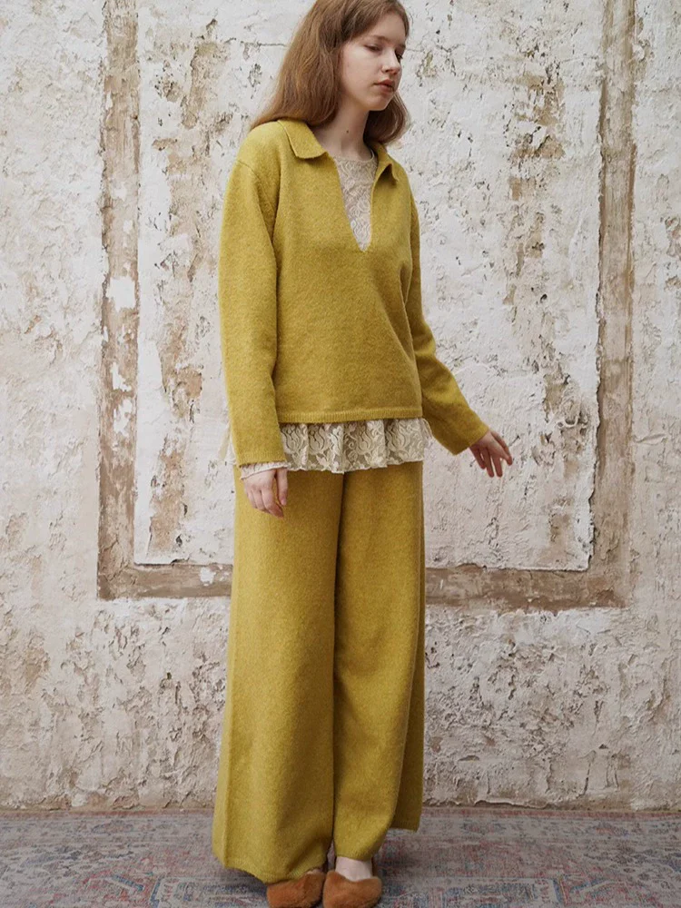 64cm Elastic Waist Autumn Winter Women Loose Yellow Warm Woolen Blends Knitted Wide Leg Pants/Toursers
64cm Elastic Waist Autumn Winter Women Loose Yellow Warm Woolen Blends Knitted Wide Leg Pants/Toursers