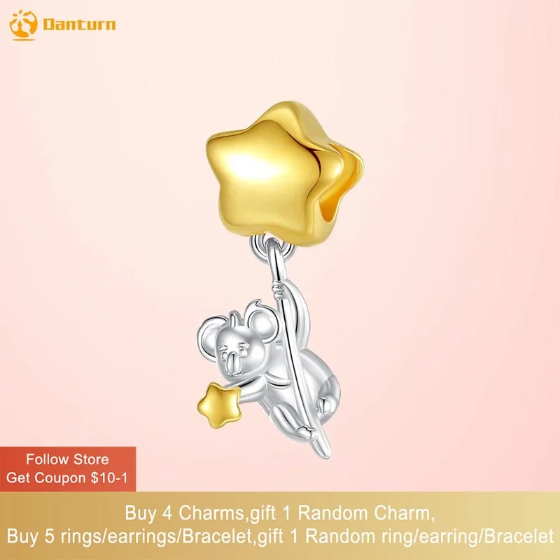 Danturn 925 Sterling Silver Beads Koala Picking Star Dangle Charm fit Snake Chain Bracelets Fashion Women Jewelry Making
Danturn 925 Sterling Silver Beads Koala Picking Star Dangle Charm fit Snake Chain Bracelets Fashion Women Jewelry Making