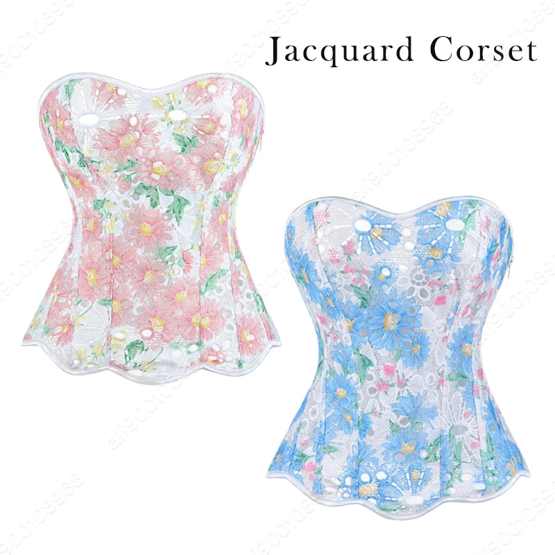 Jacquard Corset For Women Vintage Lace Up Corset Bustier With Side Zipper Sexy Hollow Mesh Design Elegant Corset Top
Jacquard Corset For Women Vintage Lace Up Corset Bustier With Side Zipper Sexy Hollow Mesh Design Elegant Corset Top