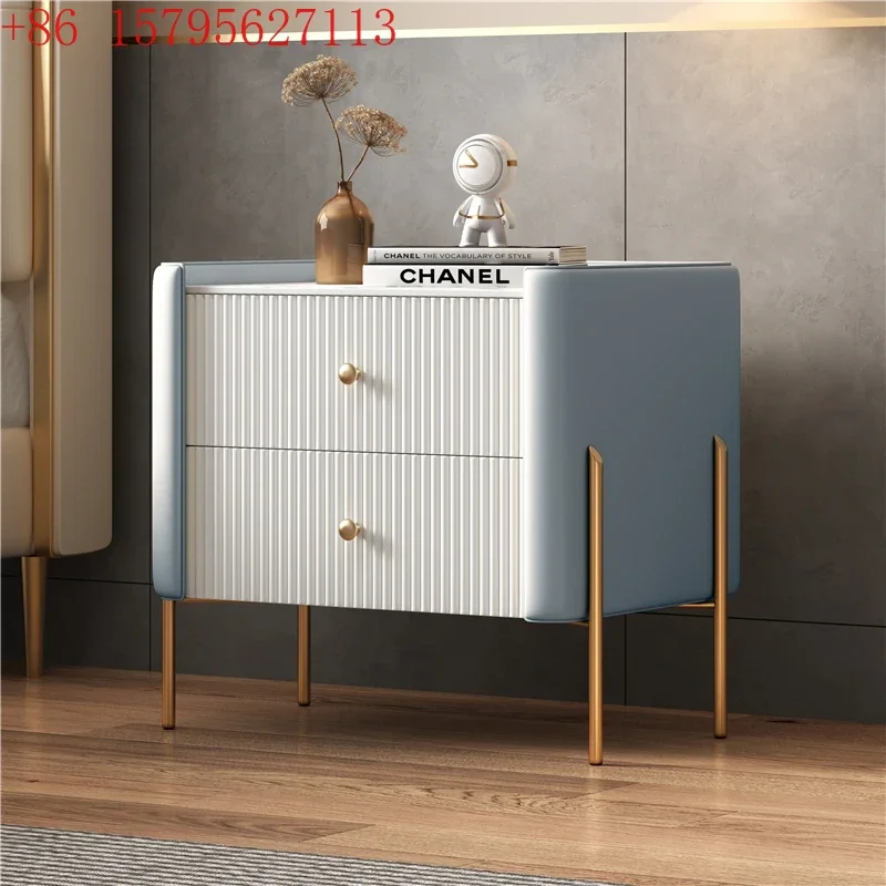 02Italian light luxury minimalist leather solid wood modern simple bedroom rock slab bedside storage cabinet
02Italian light luxury minimalist leather solid wood modern simple bedroom rock slab bedside storage cabinet