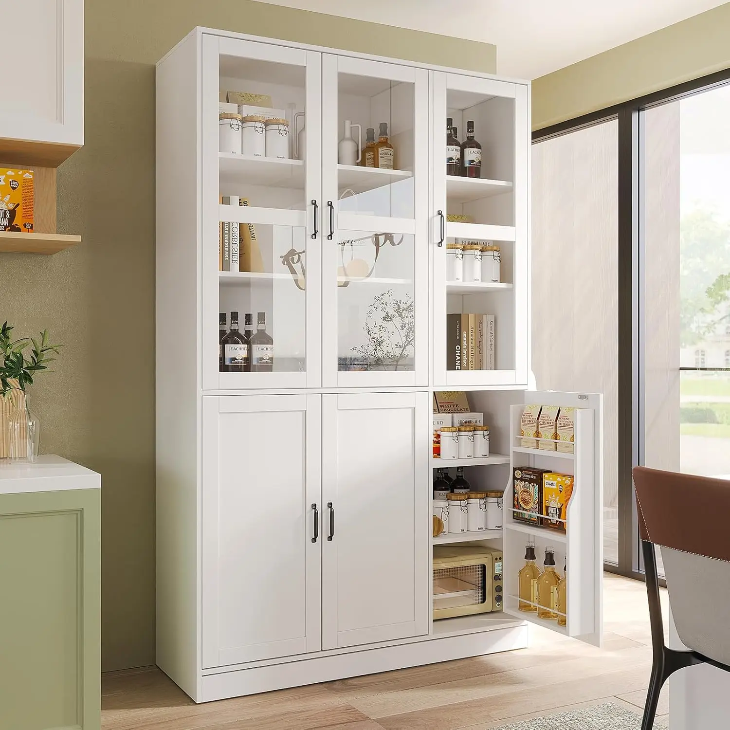 78.7'' Tall Large Bookcase with Glass Doors, Bookshelves Storage Cabinet with Door Shelves, Freestanding Display, Customized
78.7'' Tall Large Bookcase with Glass Doors, Bookshelves Storage Cabinet with Door Shelves, Freestanding Display, Customized