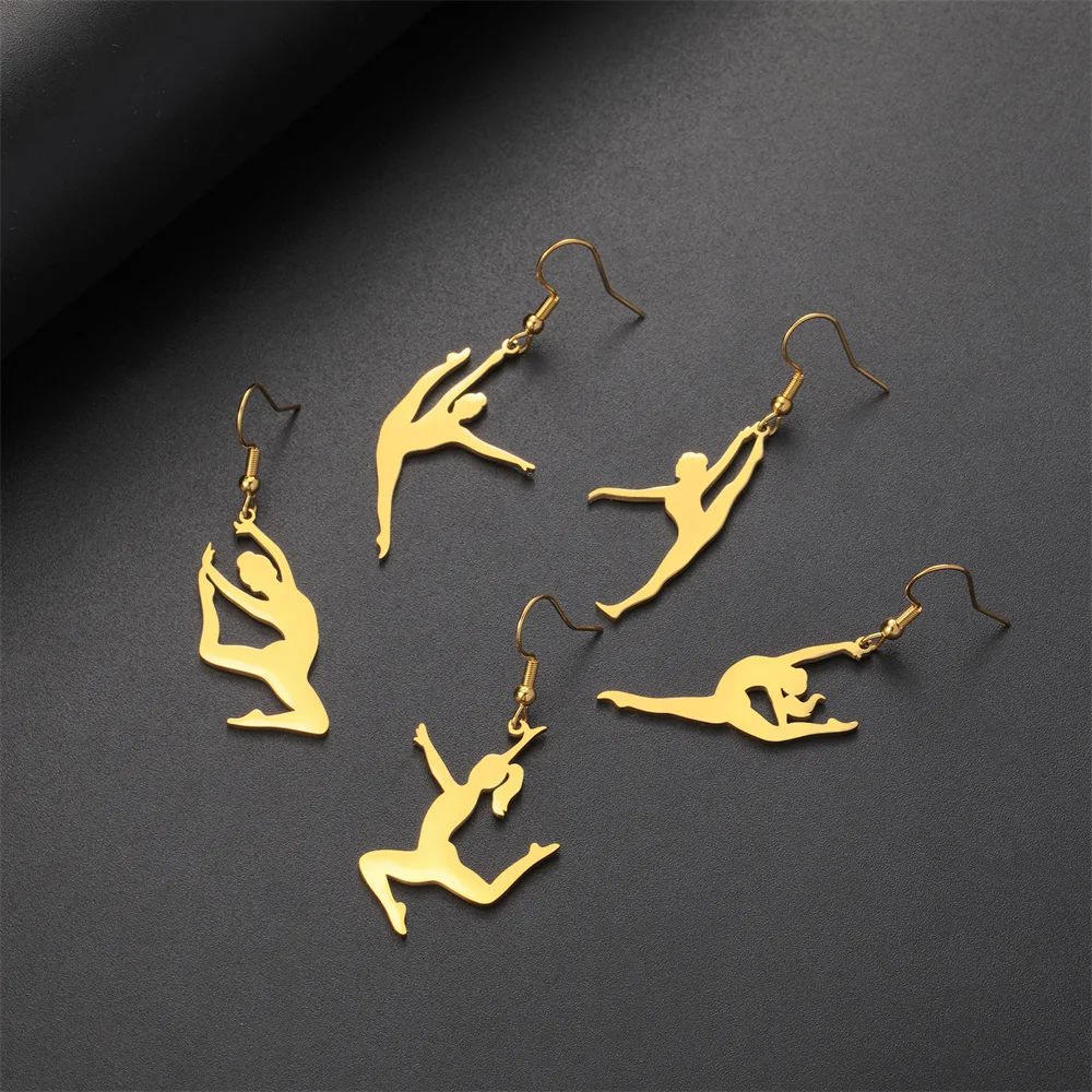 Fashion Gymnastics Dangle Earrings for Women Sports Gymnast Girl Pendant Drop Earring New In Stainless Steel Jewelry Gifts
Fashion Gymnastics Dangle Earrings for Women Sports Gymnast Girl Pendant Drop Earring New In Stainless Steel Jewelry Gifts