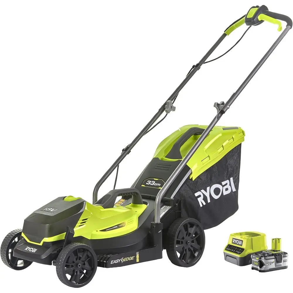 18V 33cm 4.0Ah Cordless Lawn Mower Kit with Mulching, 25-65mm Cut Range
18V 33cm 4.0Ah Cordless Lawn Mower Kit with Mulching, 25-65mm Cut Range