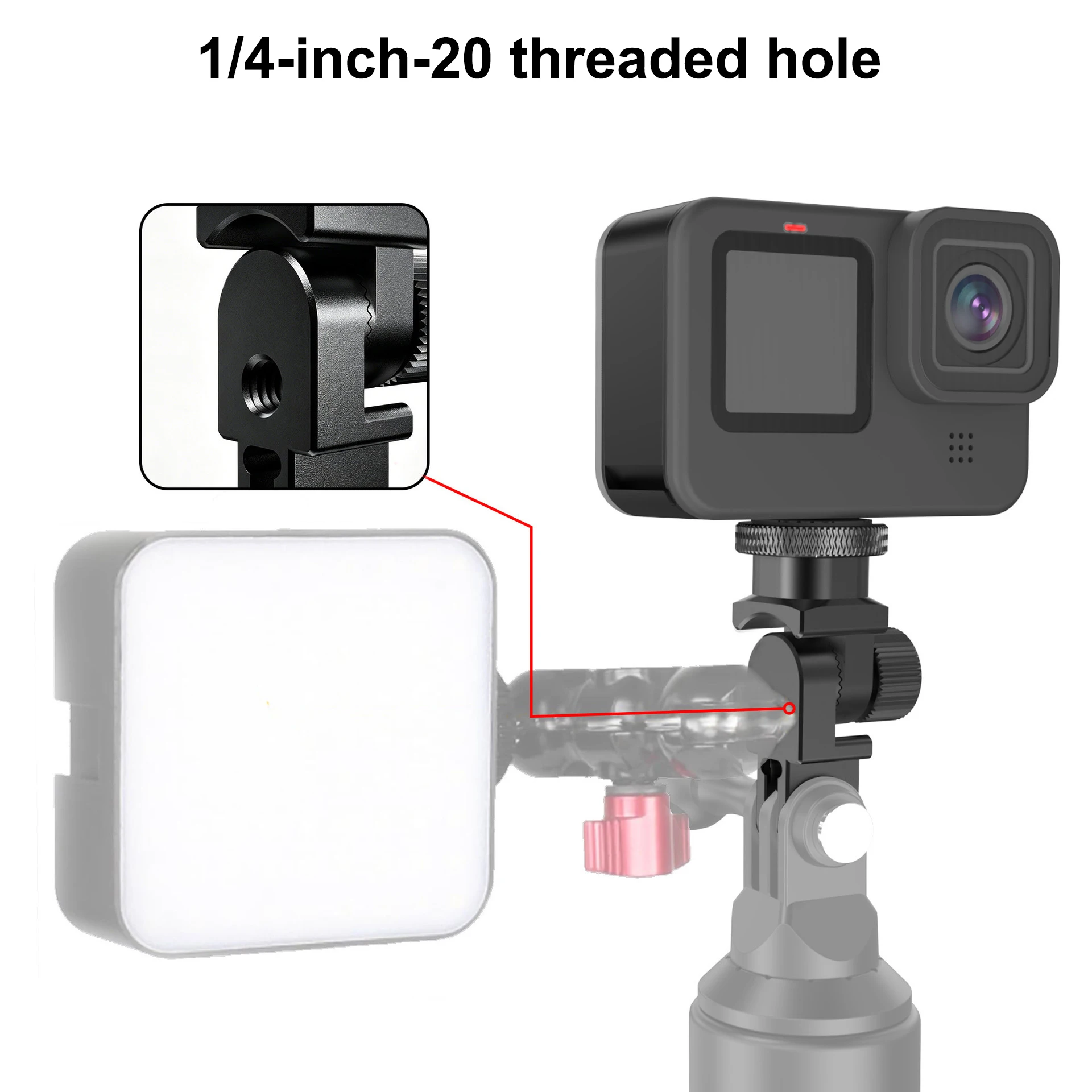 1/4 20 Thread Adapter for Action Camera for Insta360 X5 180 Rotation Multi Angle Locking Quick Release Mount with Silicone Pad
1/4 20 Thread Adapter for Action Camera for Insta360 X5 180 Rotation Multi Angle Locking Quick Release Mount with Silicone Pad 