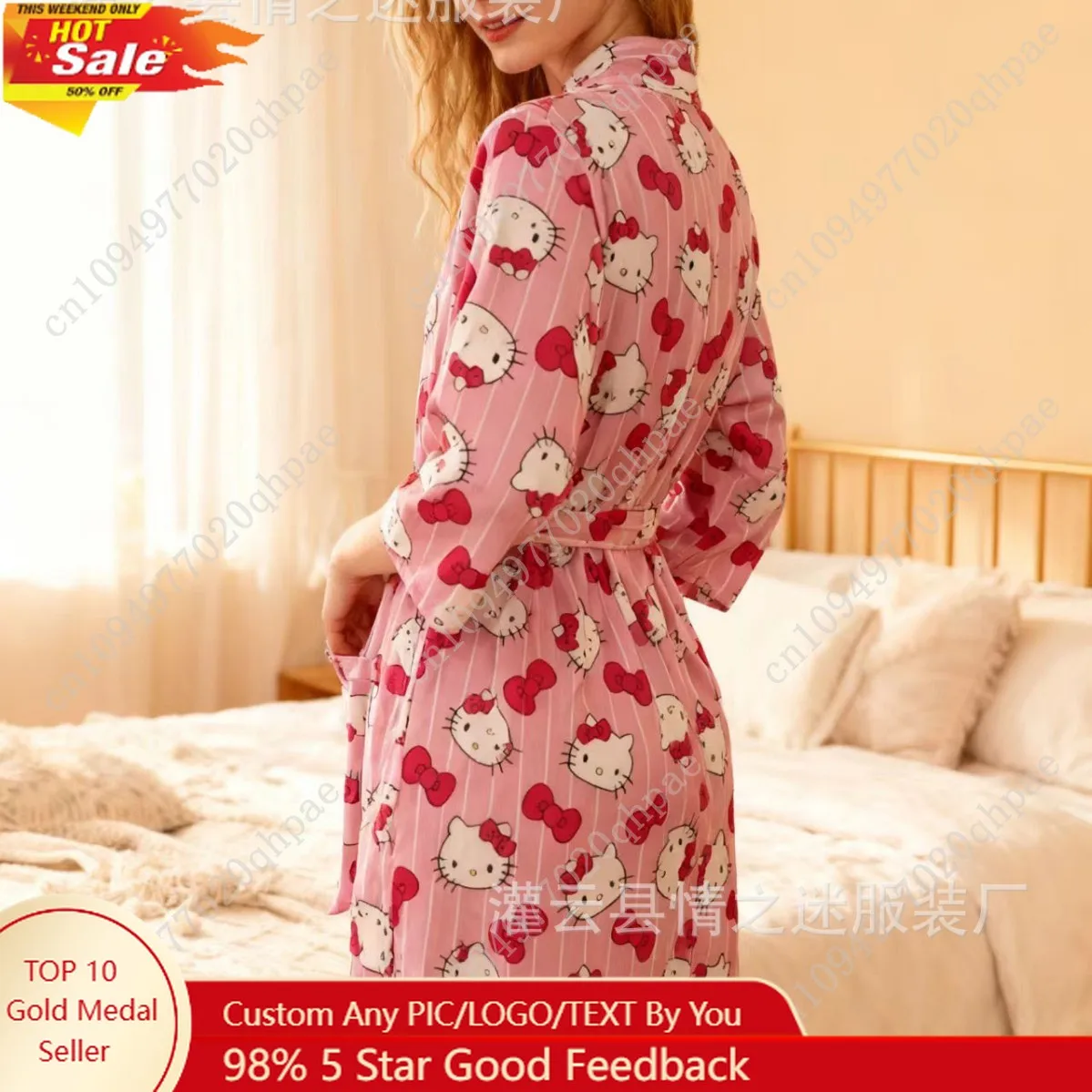 Hello Kitty Pink Nightgown Sexy Summer Lightweight Ladies Bathrobe Soft Homewear That Can Be Worn Outside for Walking
Hello Kitty Pink Nightgown Sexy Summer Lightweight Ladies Bathrobe Soft Homewear That Can Be Worn Outside for Walking