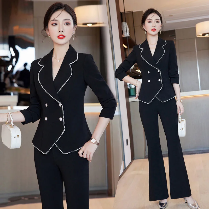 Blazers Female Summer Women'S Suit Occupation Autum Pear Material Check Fem Ladies' Thiened Pant Petite Placket Modern Garment
Blazers Female Summer Women'S Suit Occupation Autum Pear Material Check Fem Ladies' Thiened Pant Petite Placket Modern Garment