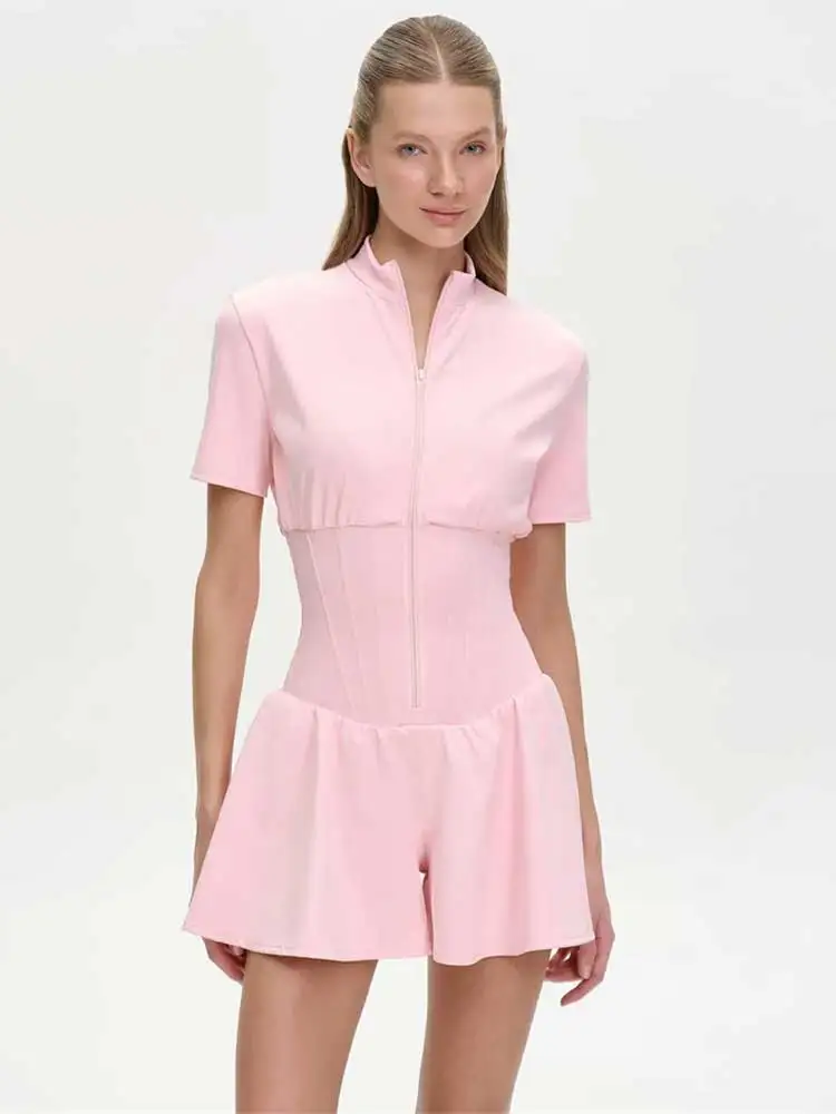 GACVGA Short Sleeve Casual Sporty Playsuit Women Overalls Fashion Zipper Ruched High Waist Loose Fitness Romper Female Playsuits
GACVGA Short Sleeve Casual Sporty Playsuit Women Overalls Fashion Zipper Ruched High Waist Loose Fitness Romper Female Playsuits