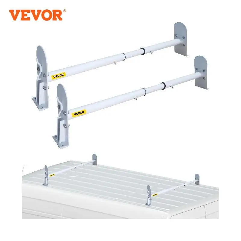 VEVOR Van Roof Ladder Rack 2 Bars 331 LBS Capacity 52"-63.8" Adjustable Steel Roof Rack Cross Bar with Ladder Stoppers White
VEVOR Van Roof Ladder Rack 2 Bars 331 LBS Capacity 52"-63.8" Adjustable Steel Roof Rack Cross Bar with Ladder Stoppers White