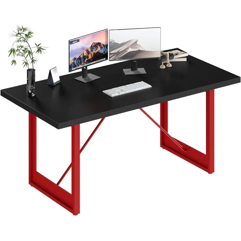 Black Computer Desk, 55” Modern PC Gaming Writing Desk, Wood and Metal Computer Study Work Table with Red Leg, Industrial Simpl
Black Computer Desk, 55” Modern PC Gaming Writing Desk, Wood and Metal Computer Study Work Table with Red Leg, Industrial Simpl
