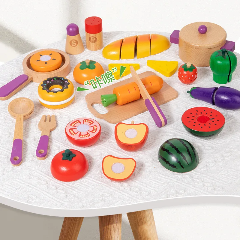 Pretend Play Kitchen Set - Wooden Fruit & Vegetable Cutting Toy, Kids' Role-Play Cooking Toolkit with Realistic Food & Utensils
Pretend Play Kitchen Set - Wooden Fruit & Vegetable Cutting Toy, Kids' Role-Play Cooking Toolkit with Realistic Food & Utensils
