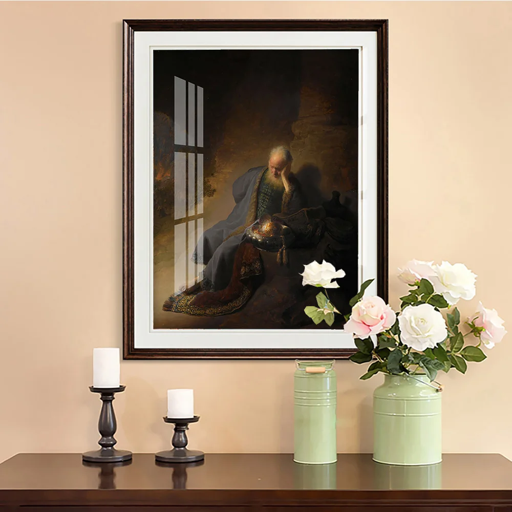 Rembrandt Vintage Art Print Poster Jeremiah Lamenting The Destruction Of Jerusalem Canvas Painting Religion Decor Wall Picture
Rembrandt Vintage Art Print Poster Jeremiah Lamenting The Destruction Of Jerusalem Canvas Painting Religion Decor Wall Picture