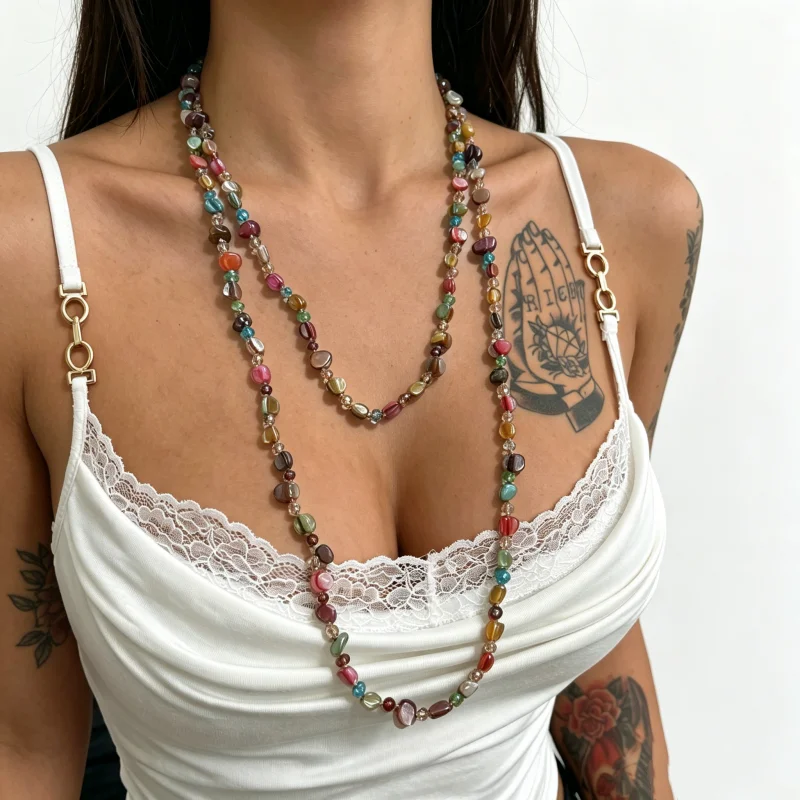 Vintage Bohemian Style Long Necklace Colorful Shell Beaded Double Layer Necklace Women's Luxury Clavicle Chain Summer Jewelry
Vintage Bohemian Style Long Necklace Colorful Shell Beaded Double Layer Necklace Women's Luxury Clavicle Chain Summer Jewelry