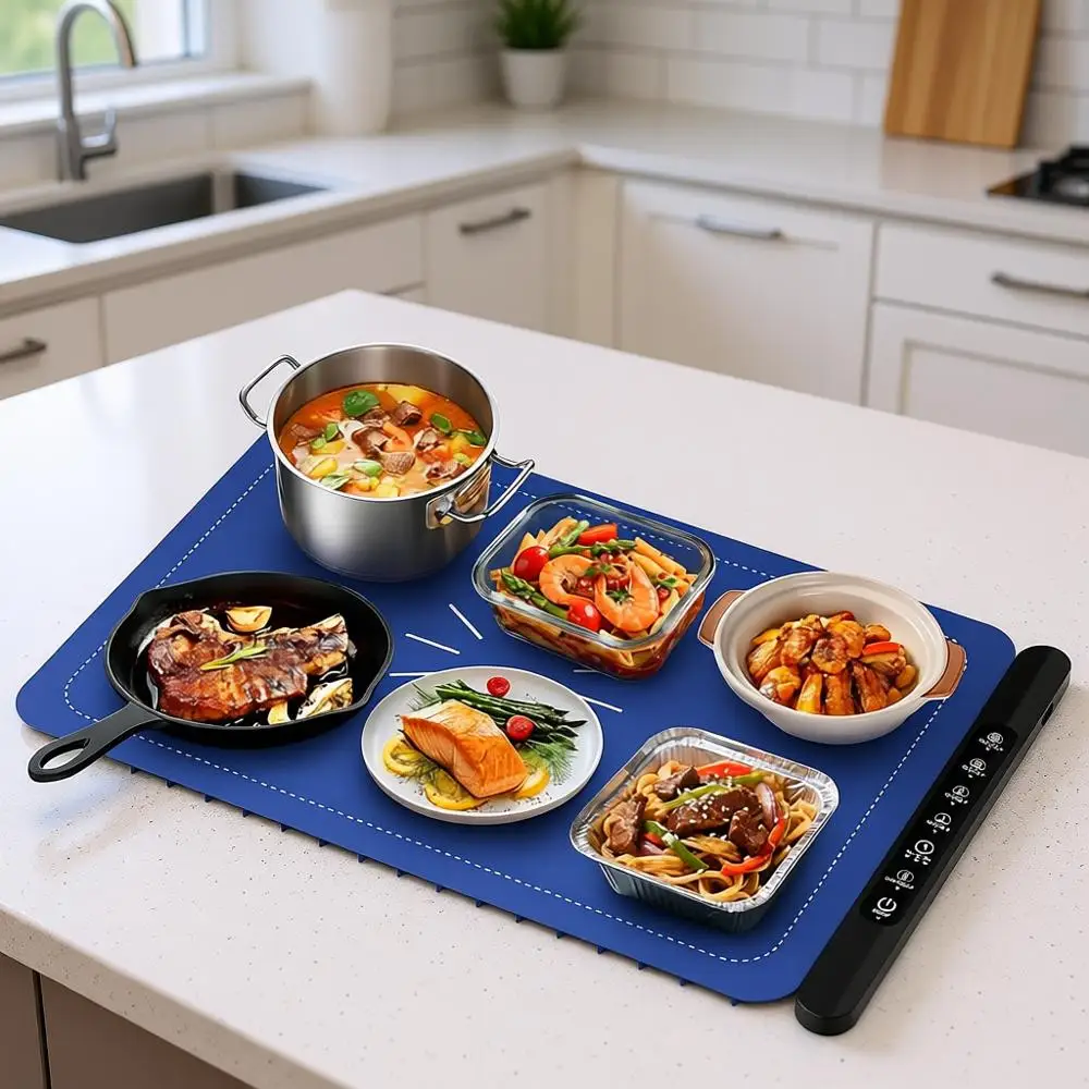 Электрический подогреватель пищи с 4 регулируемыми температурными режимами и таймером, портативный коврик для подогрева еды для фуршетов, вечеринок, кухни, семьи
Электрический подогреватель пищи с 4 регулируемыми температурными режимами и таймером, портативный коврик для подогрева еды для фуршетов, вечеринок, кухни, семьи