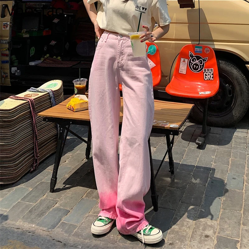 Sweet Pink Gradient Fashion Women Denim Pants Harajuku Chic High Waist Casual Loose Jeans Spring Autumn Female Kawaii Trousers
Sweet Pink Gradient Fashion Women Denim Pants Harajuku Chic High Waist Casual Loose Jeans Spring Autumn Female Kawaii Trousers