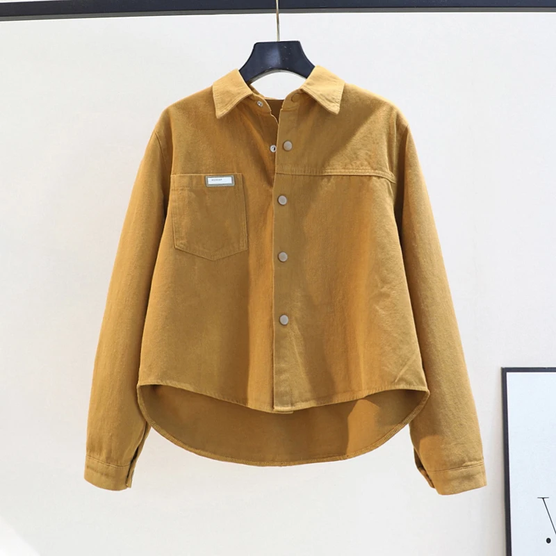 Loose Fit Pure Cotton Shirt Women's Spring Autumn New Korean Style Single Pocket Button up Top Short Outerwear
Loose Fit Pure Cotton Shirt Women's Spring Autumn New Korean Style Single Pocket Button up Top Short Outerwear