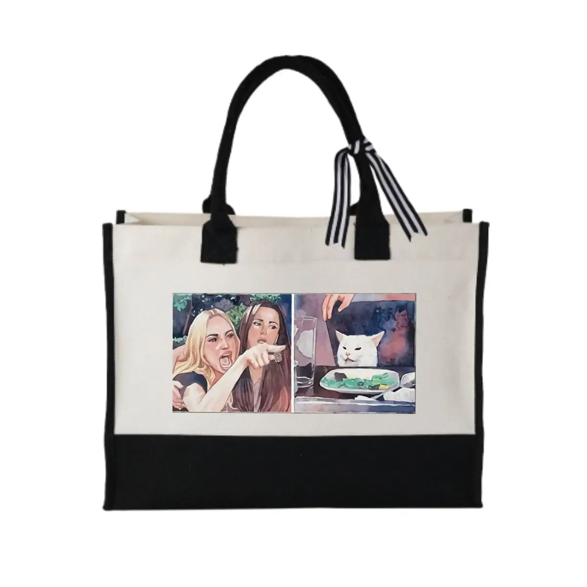 Женская прочная холщовая сумка в стиле пэчворк с изображением кота, мем Art для ежедневных поездок на работу
Женская прочная холщовая сумка в стиле пэчворк с изображением кота, мем Art для ежедневных поездок на работу