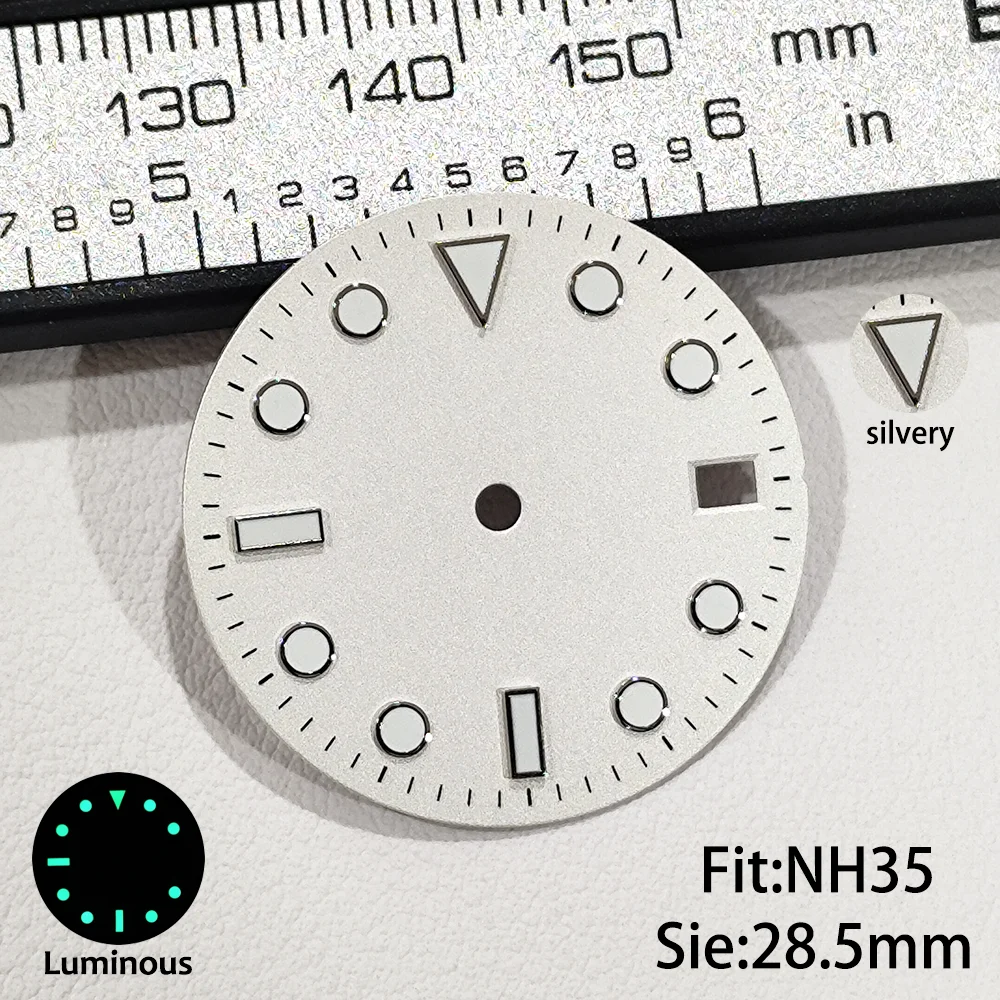 NH35 Series Dial single calendar Watch Accessories 28.5mm Dials Men's Watches Luminous Green for NH35 Series Movement Parts
NH35 Series Dial single calendar Watch Accessories 28.5mm Dials Men's Watches Luminous Green for NH35 Series Movement Parts