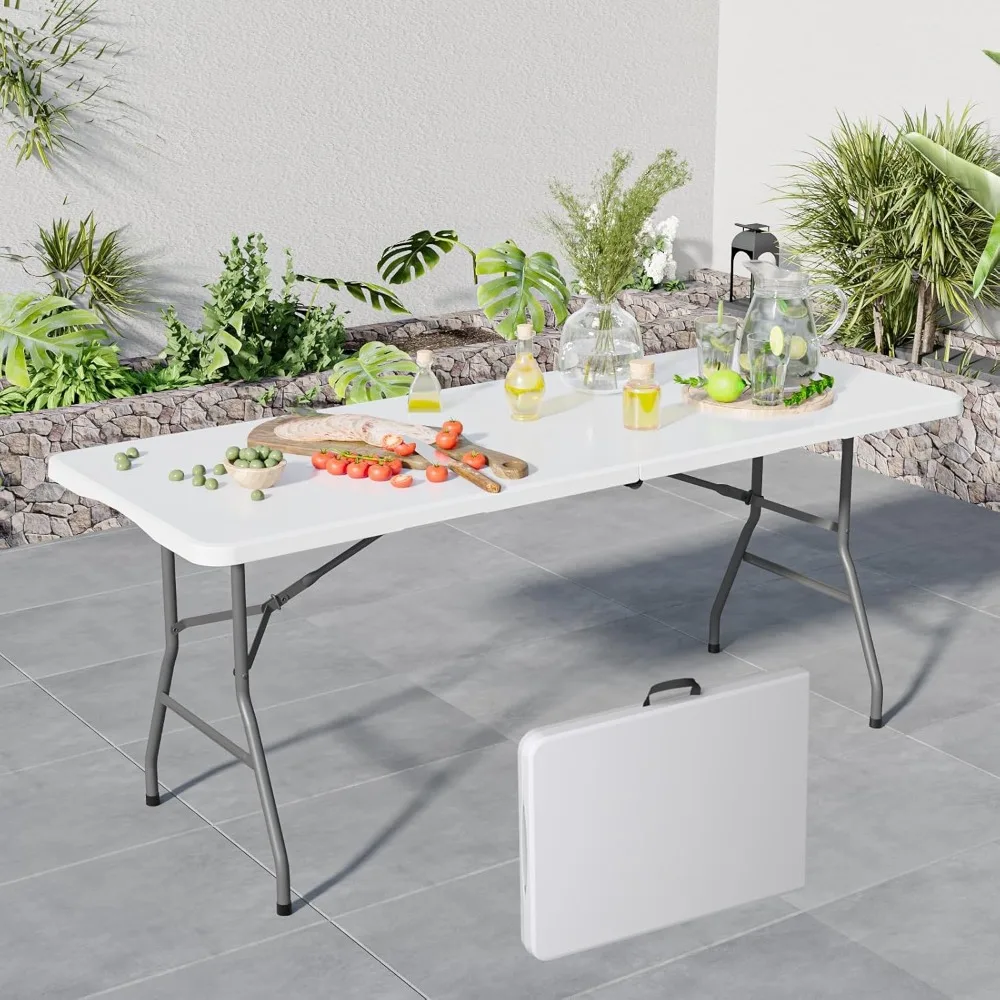 Folding Table 6FT Portable Long Table, No Assembly Required Outdoor Picnic Table Thickened HDPE Panel, Office Foldable Table wit
Folding Table 6FT Portable Long Table, No Assembly Required Outdoor Picnic Table Thickened HDPE Panel, Office Foldable Table wit