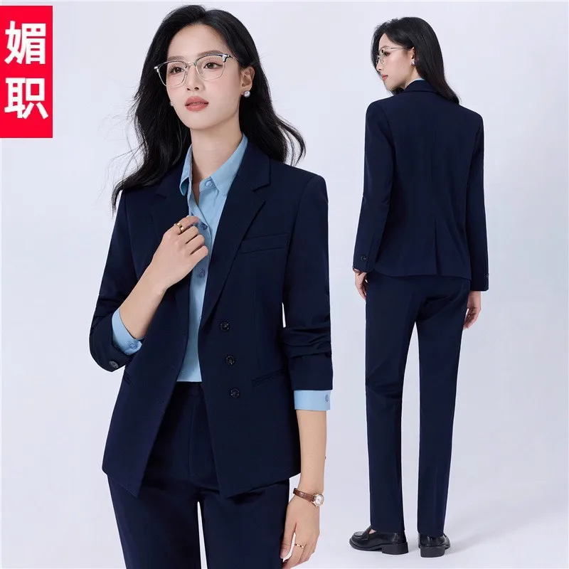 Темно-синий женский пиджак2025Новый профессиональный официальный костюм для учителей на рабочем месте, костюм для менеджера интервью, спецодежды
Темно-синий женский пиджак2025Новый профессиональный официальный костюм для учителей на рабочем месте, костюм для менеджера интервью, спецодежды