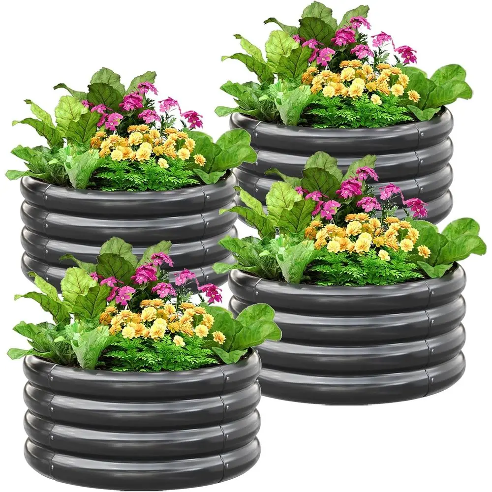 Galvanized Round Raised Garden Bed, Outdoor Planter Box for Plants, Vegetables, Flowers, Silver, 24x24x12 in, 4-Pack
Galvanized Round Raised Garden Bed, Outdoor Planter Box for Plants, Vegetables, Flowers, Silver, 24x24x12 in, 4-Pack