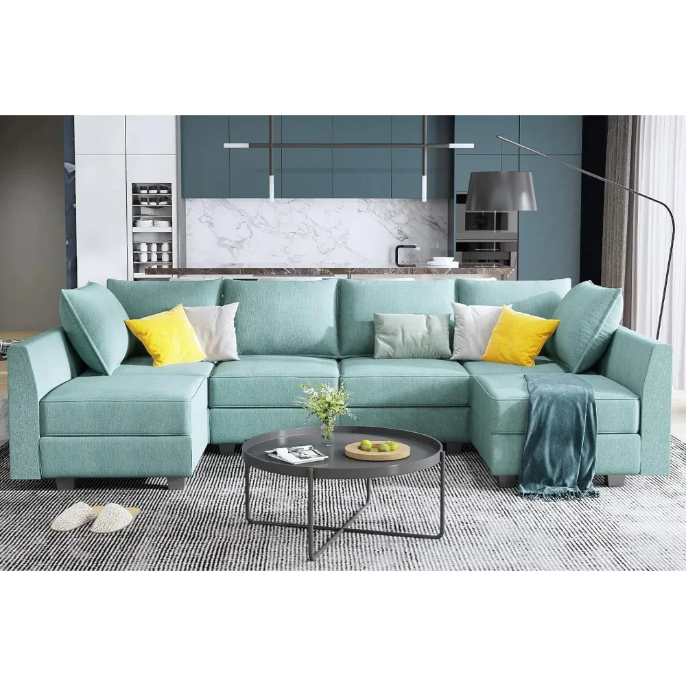 Convertible Modular Sectional Sofa U Shaped Modular Couch with Storage Seat Modular Sofa Sectional Couch with Chaise, Aqua Blue
Convertible Modular Sectional Sofa U Shaped Modular Couch with Storage Seat Modular Sofa Sectional Couch with Chaise, Aqua Blue
