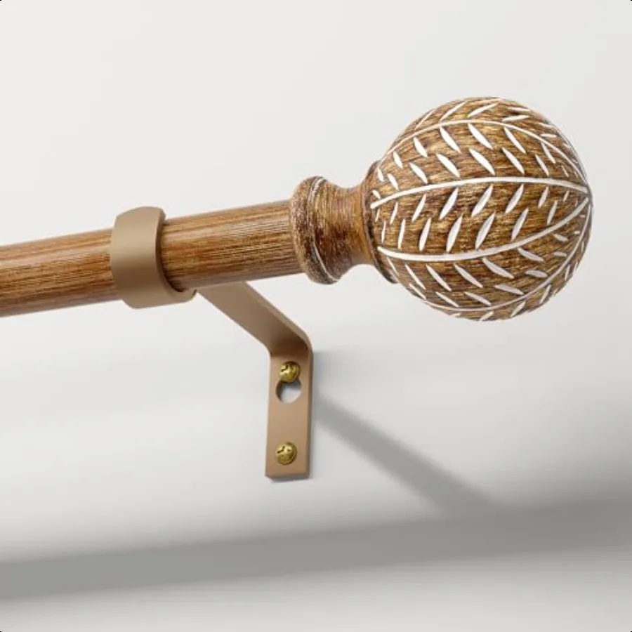 Imitation Wood Grain Ball Curtain Rods for Windows 72 to 144 Inch1 Inch Heavy Duty Adjustable Wood Curtain Rod Boho Decorative
Imitation Wood Grain Ball Curtain Rods for Windows 72 to 144 Inch1 Inch Heavy Duty Adjustable Wood Curtain Rod Boho Decorative