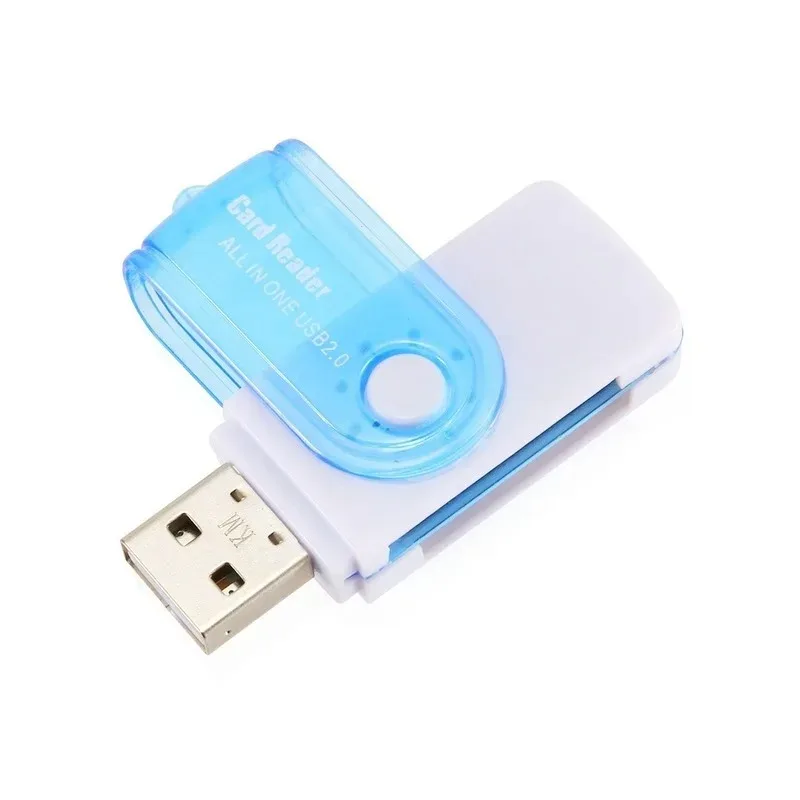 15pcs USB2.0 High-speed Card Reader 4 In One Multi-function Card Reader Large Rotation TF External Mini Adapter