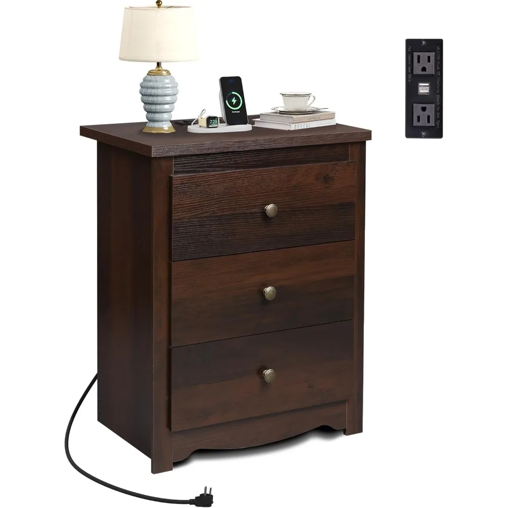 Tall Nightstand with Charging Station, Wood Nightstand with 3 Drawers, Bedside Tables Bedroom, Dorm, End Table with 2 USB Ports
Tall Nightstand with Charging Station, Wood Nightstand with 3 Drawers, Bedside Tables Bedroom, Dorm, End Table with 2 USB Ports