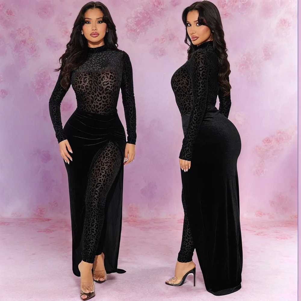 Spring Streetwear Sexy Party Two 2 Piece Sets Outfits Women's Set Leopard Velvet Long Sleeve Jumpsuits Long Skirts
Spring Streetwear Sexy Party Two 2 Piece Sets Outfits Women's Set Leopard Velvet Long Sleeve Jumpsuits Long Skirts