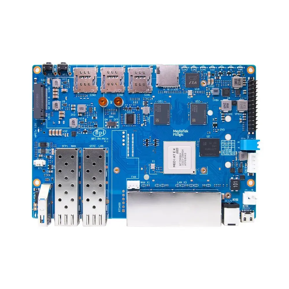 Banana PI BPI-R4 electronic components
Banana PI BPI-R4 electronic components