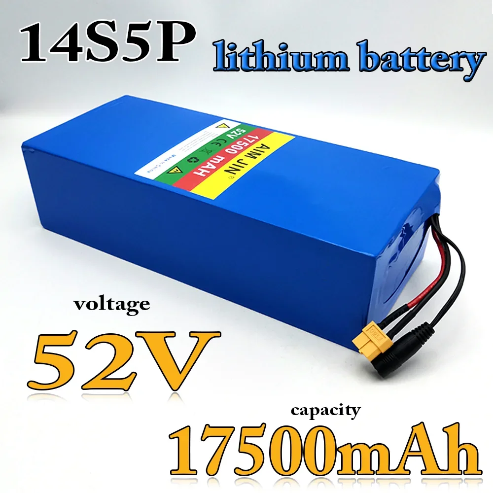 14S5P 18650 lithium battery 52V 17500mAH with BMS 1500W high-power Suitable for electric scooters, mountain bikes
14S5P 18650 lithium battery 52V 17500mAH with BMS 1500W high-power Suitable for electric scooters, mountain bikes